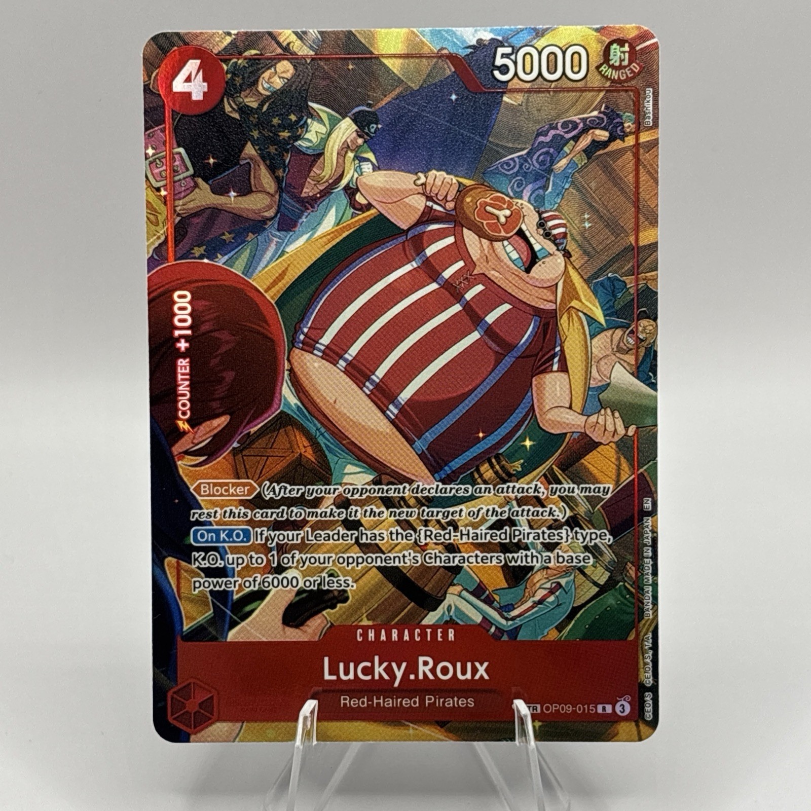Lucky.Roux OP09-015 TR Alt Art a Fist of Divine Speed English. NEAR MINT