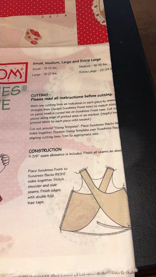 Vintage Daisy Kingdom Cut & Sew Cherished Teddies Strawberry Lane Playsuit Panel - Image 2 of 4