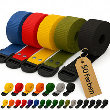 Spanngurt mit Klemmschloss 20 mm &ndash; 50 Farben &ndash; 1&ndash;5 m L&auml;nge &ndash; Koffergurt Gurtband