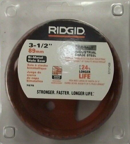 Ridgid 7075 3-1/2" Bi-Metal Holesaw Cobalt Industrial Grade Steel