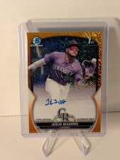Jesus Bugarin 2023 Bowman Chrome 1st Orange Shimmer Refractor Auto 11/25 Rockies