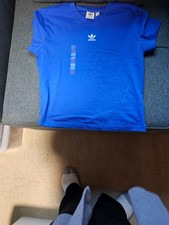 Adidas Originals Women s ESS Slim Tee Blue Size M NWT