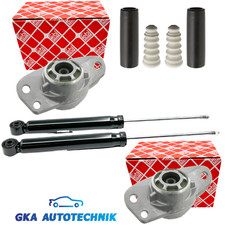 2x Stossdämpfer + Febi Domlager + Protection-Kit hinten für AUDI A3 VW GOLF 5, 6