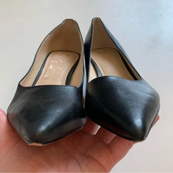 Zapatos de salón Marc Fisher de cuero negro Zala punta puntiaguda tacón bloque talla 10 Foto 4 de 4