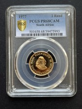 1977 South Africa 2 Rand gold coin PCGS PR68CAM Top Pop
