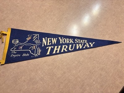 Vintage New York State Thruway Felt Pennant 26.75  Empire State NY Souvenir