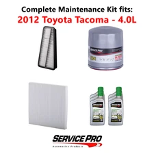 2012 Toyota Tacoma 4.0L Complete Air, Oil & Cabin Filter Kit (0W-20)