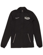 Nike Mens Dri Fit Graphic Tracksuit Top Jacket Small Black Polyester BM08