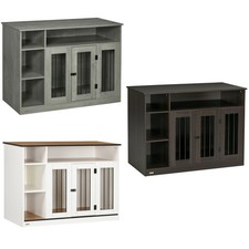 PawHut Furniture Style Dog Crate End Table W/ Adjustable Shelf Storage Space