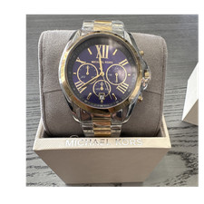 Michael Kors Men's Two-Tone Gold Silver Blue Dial Wristwatch MK5976