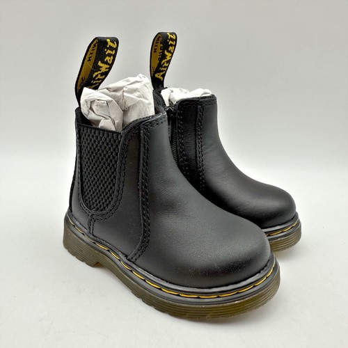 Dr. Martens Toddler 2976 Chelsea Ankle Boots EU 19 US 4 Black Leather NIB - Picture 6 of 13
