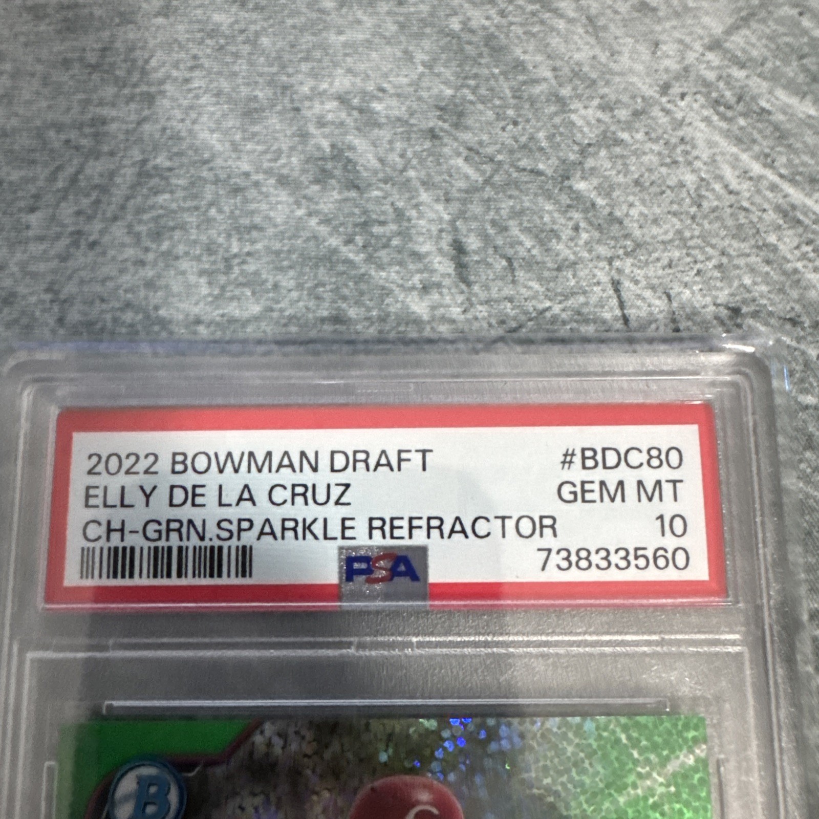 PSA 10-2022 Bowman Draft - Chrome Elly De La Cruz #BDC-80 Green Sparkle /99 view 4