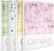 Kokuyo Spiral Notebook Journal, 4 Pack Campus B5 Soft Ring Notebooks with Dot...