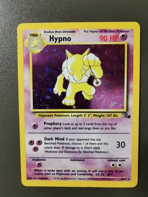 Pokémon Karte Hypno 8/62 1st 1. Edition Holo Fossil DE 2000 Vintage Pokemon