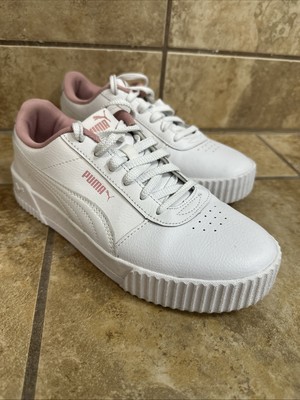 Puma Carina L Youth Trainers White Pink Size 6.5Y 8W WS-9