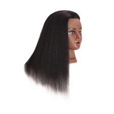 14" Real Hair Mannequin Head - Black Color