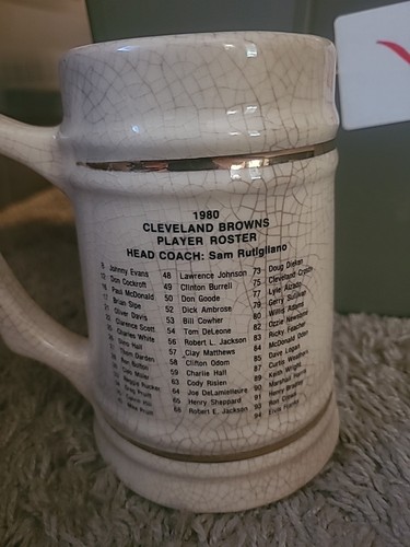 CLEVELAND BROWNS 1980 Central Division Champions TEAM ROSTER MUG/Beer Stein - Picture 3 of 7