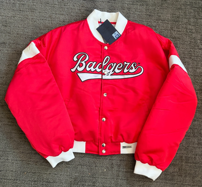 #ad Wisconsin Badgers Miles Swipe Varsity Jacket Gameday Social RARE SMALLNEW $39.99