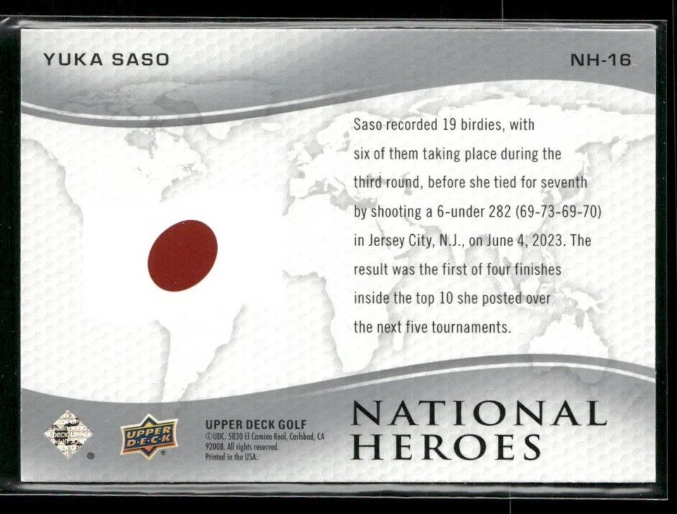 2024 Upper Deck #NH-16 National Heros Yuka Saso - Image 2 of 2