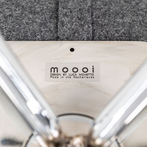 2022 Luca Nichetto for Moooi Canal Swivel Dining Shell Chair Anthracite & Chrome - Picture 2 of 12