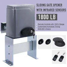 1800lb Smart Sliding 380W Gate Opener with Remote Control Infrared Sensors 40ft