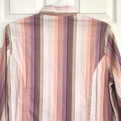 Lemon Grass Studio Button Up Top Shirt Retro 90’s Pastel Pink Purple Stripes XL - Picture 4 of 8