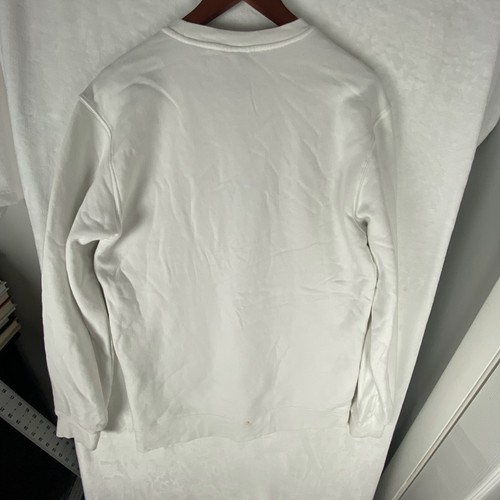 Burton Sweatshirt Mens Large White Brtn Graphic Cotton Fleece Crew Neck Pullover - Picture 6 of 10