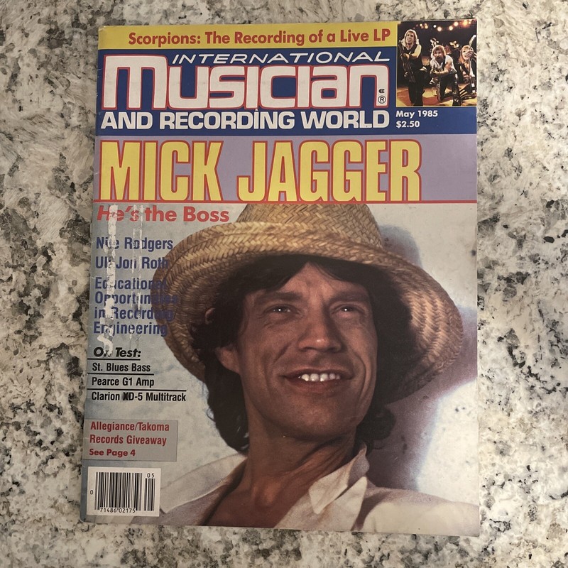 INTERNATIONAL MUSICIAN AND RECORDING WORLD Magazine May 1985 Cover-MICK JAGGER