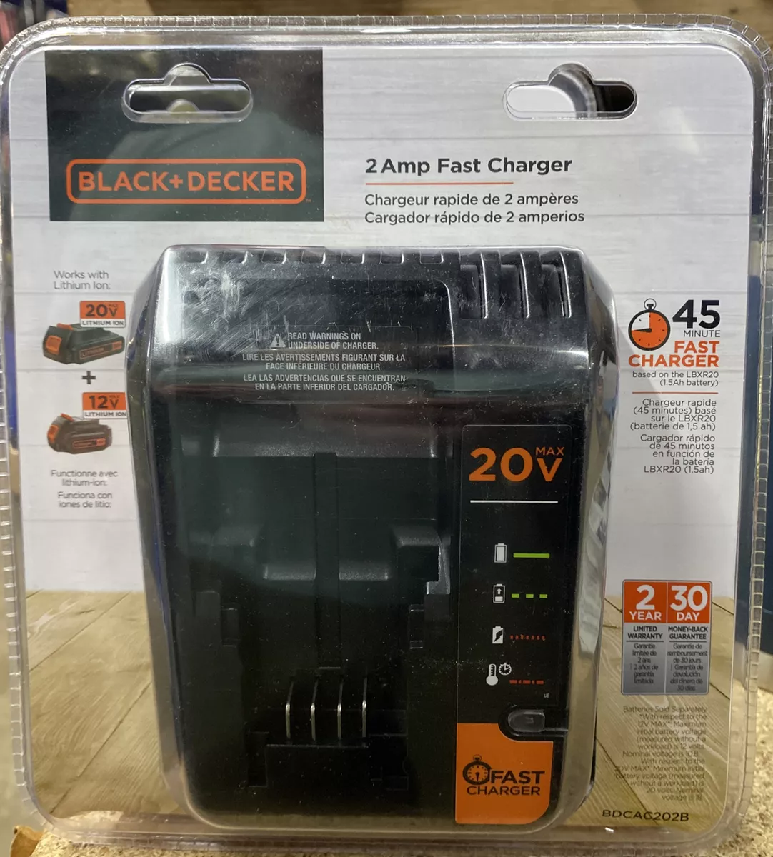 BLACK+DECKER 20V MAX Lithium Battery Charger with 1.5-Ah Lithium Battery  (BDCAC202B & LBXR20)