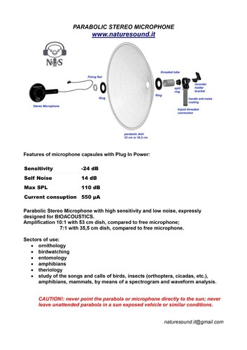 MICROFONO PARABOLICO - PARABOLIC MICROPHONE Plug In Power /XLR 25-35-53cm diam. - Afbeelding 47 van 61