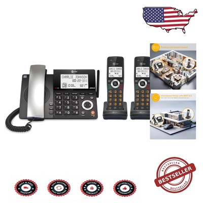 Versatile DECT 6.0 Home Phone System with Intercom & Long-Range Clarity - Black