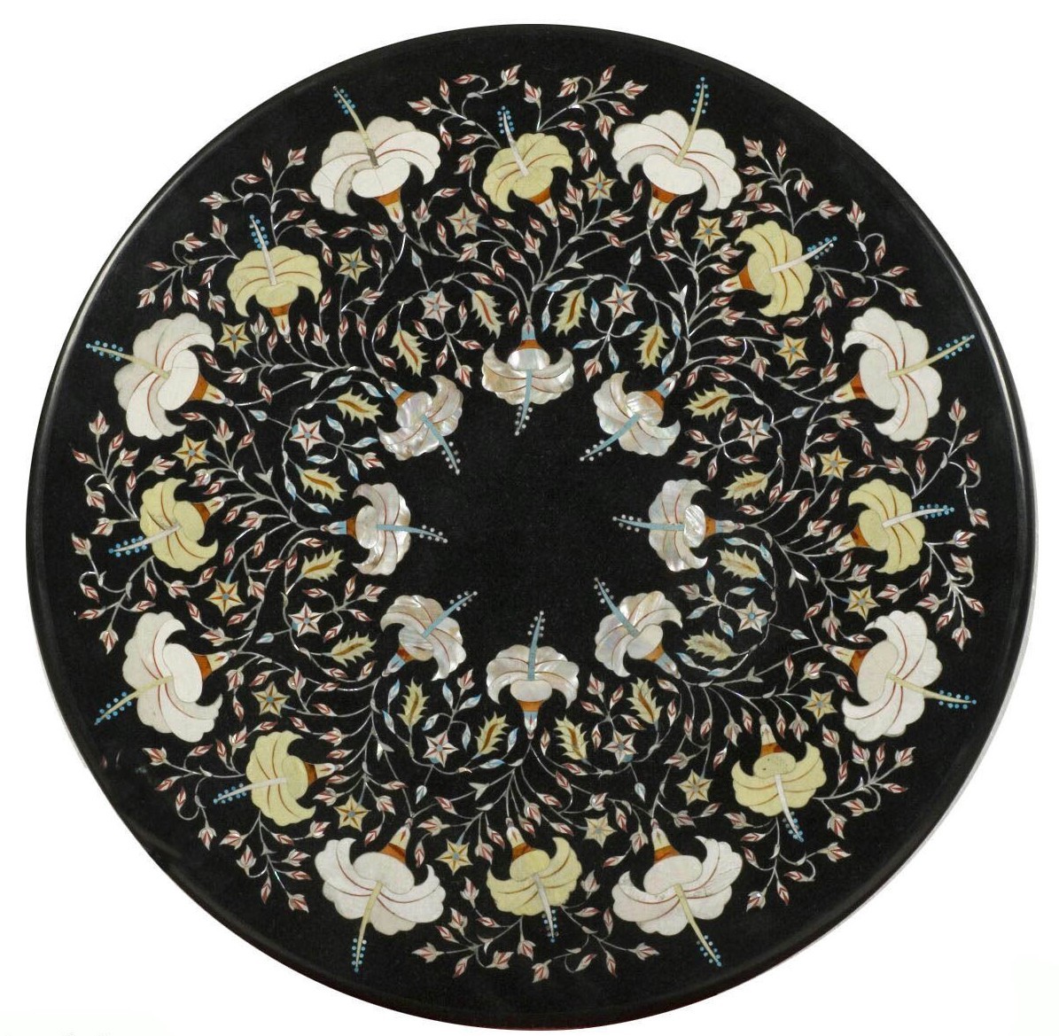 18-inch Semi-Precious Stone Marble Inlay Table Top for Elegant Home Decor