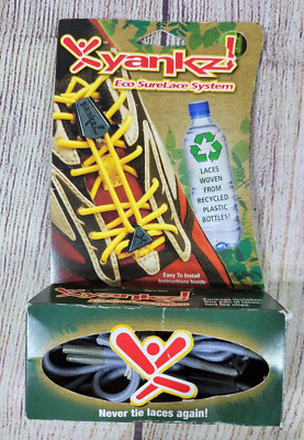 Yankz Sure Shoe Lace System 2 Point Runners Sports - Black/Gray