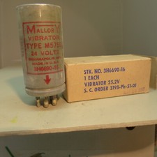 1x  VINTAGE MALLORY VIBRATOR M575S 24-Volt Zerhacker