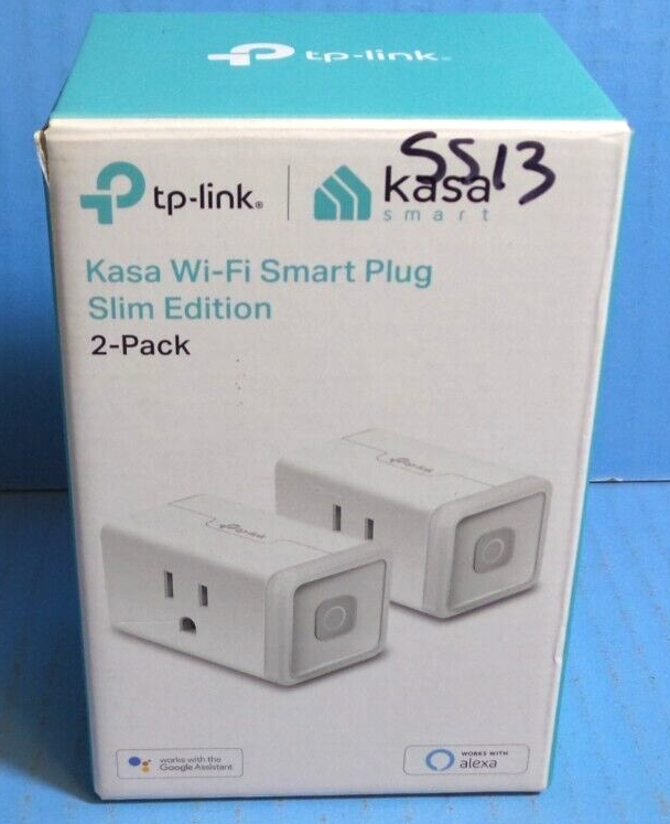 2-Pack TP-Link Kasa Wi-Fi Smart Plug Slim Edition Google Assistant &Alexa