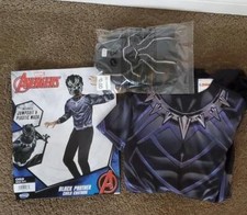 Boys Marvel Avengers Black Panther Value Halloween Costume Size Med 8/10 NWT