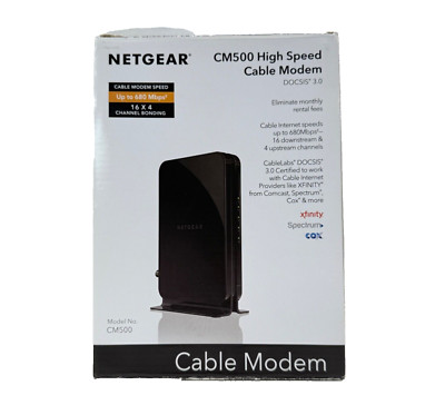 Netgear CM500-100NAS DOCSIS 3.0 High Speed Cable Modem Certified for Xfinity Cox