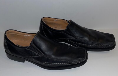 Bottesini Mens Black Leather Loafers Size 12 Italy Slip On  display picture 3