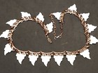 Renoir Matisse Necklace & Earrings Set Copper White Enamel Leaf Wedding Jewelry — photo 4