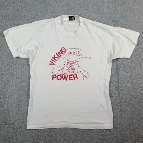 Vintage 90s Viking Power 1000 Pound Club Gym Men's Medium Bodybuilding T Shirt