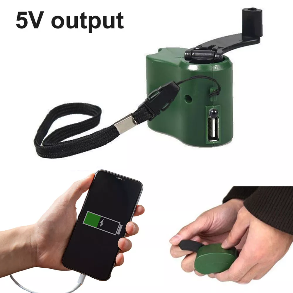 Portable Battery Charger USB Hand Crank Phone Charger Generator Outdoor Supply