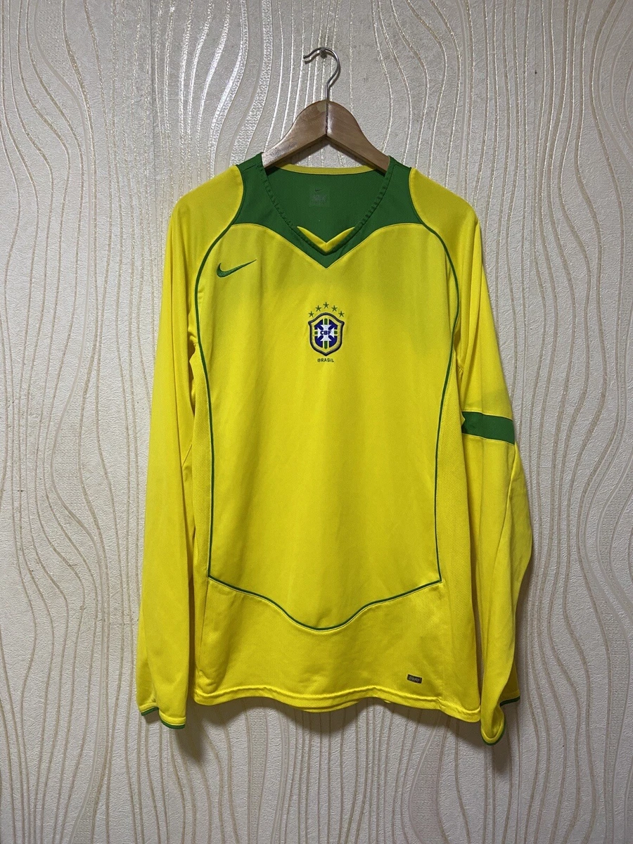 BRAZIL 2004 2006 HOME SHIRT JERSEY NIKE LONG SLEEVE sz XL MEN