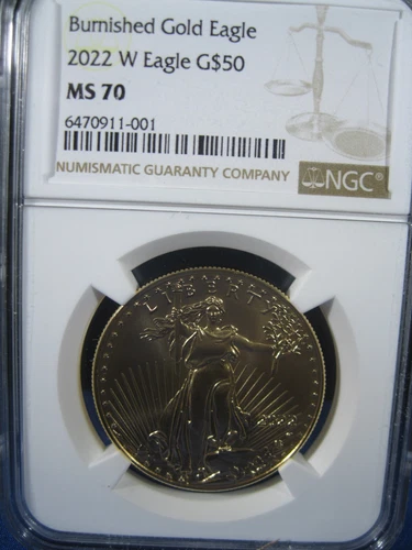 2022-W  $50 GOLD AMERICAN EAGLE 1 OZ BURNISHED LIMITED MINTAGE NGC MS 70