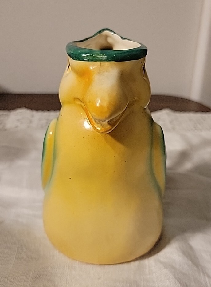 Antique Art Deco Cream Pitcher Parrot Jug Creamer Bird Slovakia
