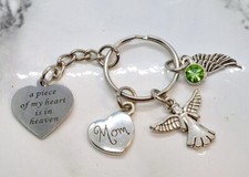 "A piece of my heart is in Heaven" Memorial Keyring Funeral Gift Sympathy Gift