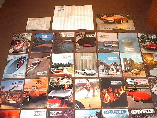 35 Issues of Corvette News Magazine, various years 1971-79 plus extras