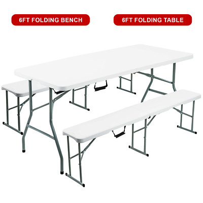 6FT CATERING CAMPING STRAPAZIERFÄHIG KLAPPBARER TISCHBOCK PICKNICK BBQ PARTY BANK
