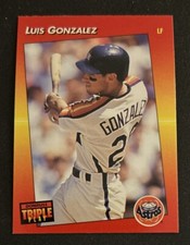 1992 Donruss Triple Play Luis Gonzalez Baseball Rookie Card RC #210 Astros OF VG. rookie card picture