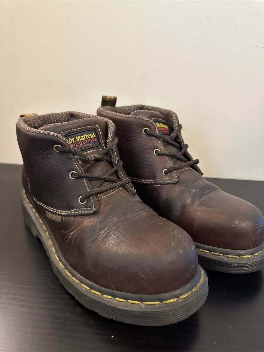 Dr Martens Industrial Steel Toe Izzy St Brown Leather Work Chukka Boots 5M 6W