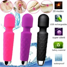 Multispeed USB Rechargeable Vibrating Massage Wand Massager Cordless Full Body